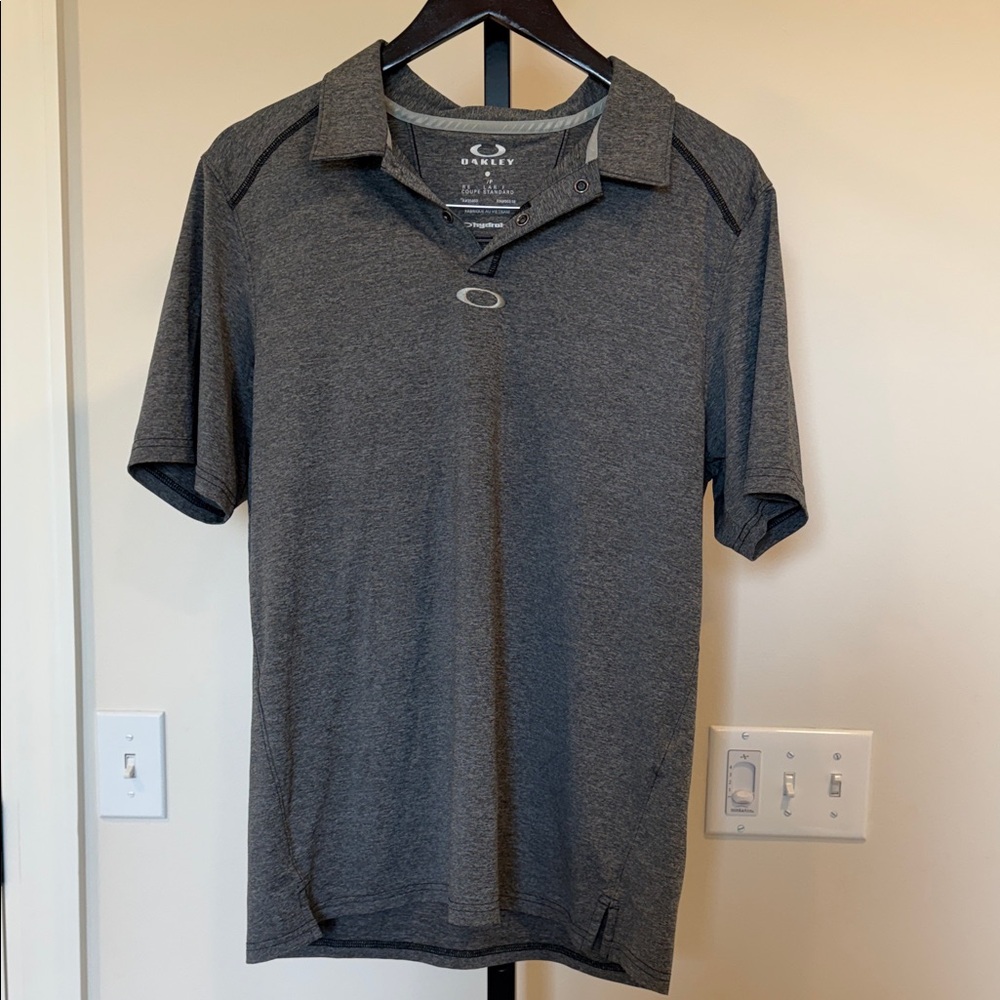 Oakley Men's Heather Charcoal Polo with Small Logo